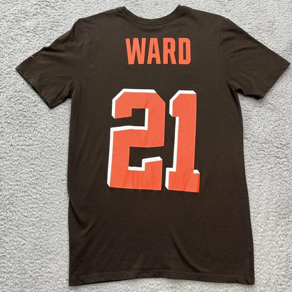 Cleveland‎ Browns Denzel Ward Nike Tee Mens S Dri-Fit T-Shirt Athletic Cut #21